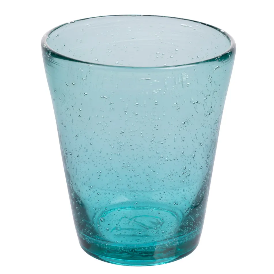 Juego de 12 vasos de 330 ml en pasta de vidrio soplado coloreado - Spilla viadurini