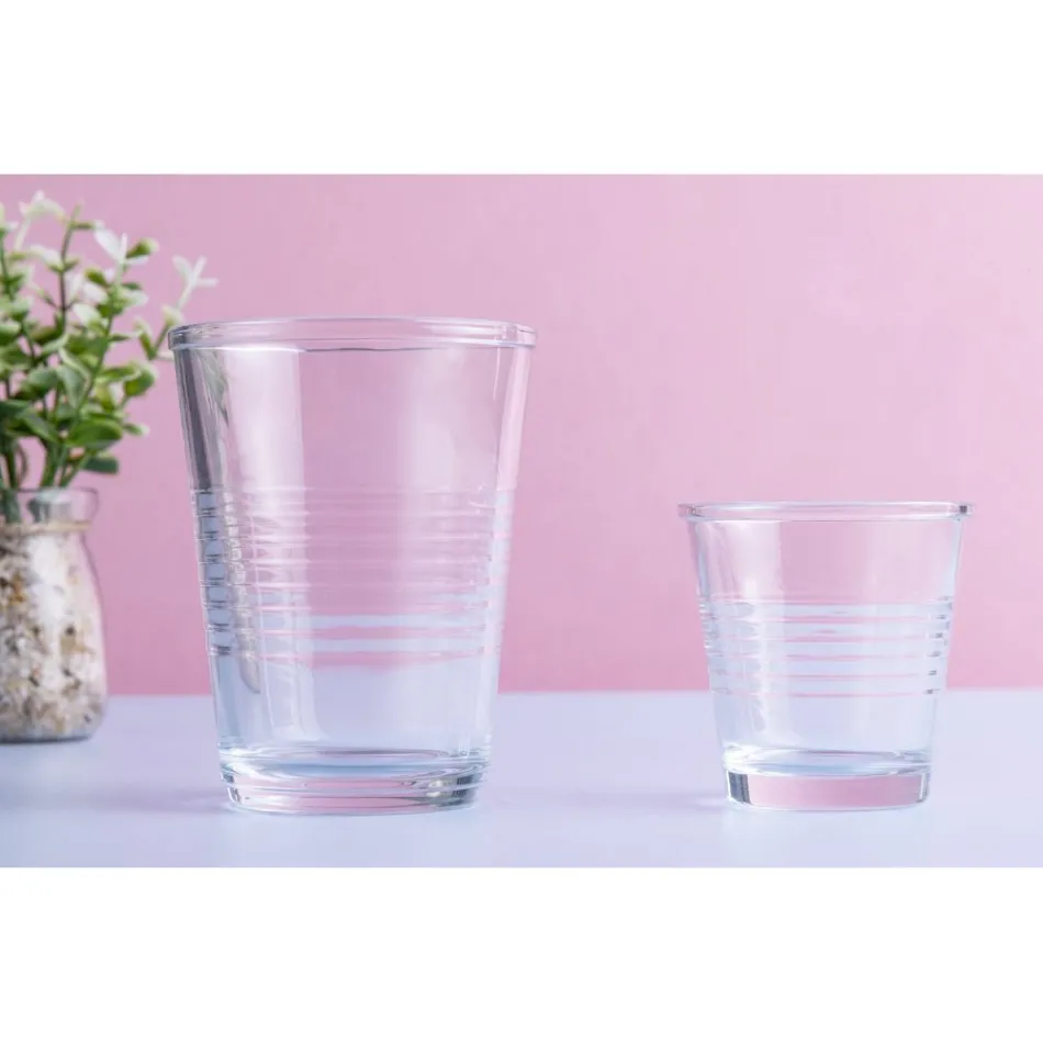 Juego de 12 vasos de agua de 270 ml en vidrio artesanal - Taza viadurini