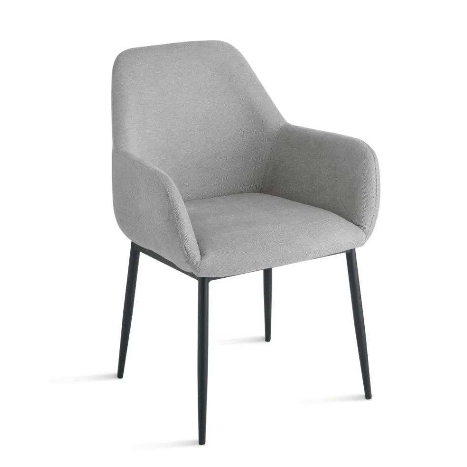 Juego de 2 sillones tapizados en tela colorida y estructura metálica - Valeria viadurini