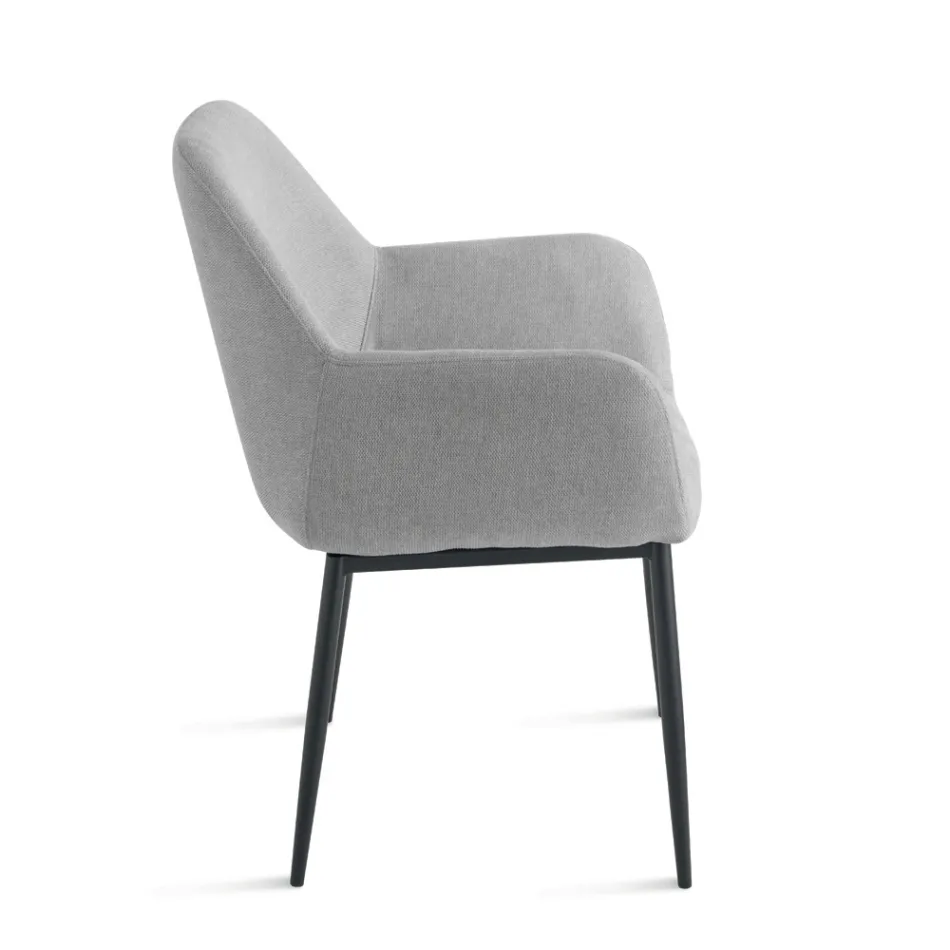 Juego de 2 sillones tapizados en tela colorida y estructura metálica - Valeria viadurini