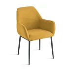 Juego de 2 sillones tapizados en tela colorida y estructura metálica - Valeria viadurini