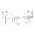 Juego de 2 Sillones con Mesa de Aluminio en Diferentes Acabados - Souvenir viadurini