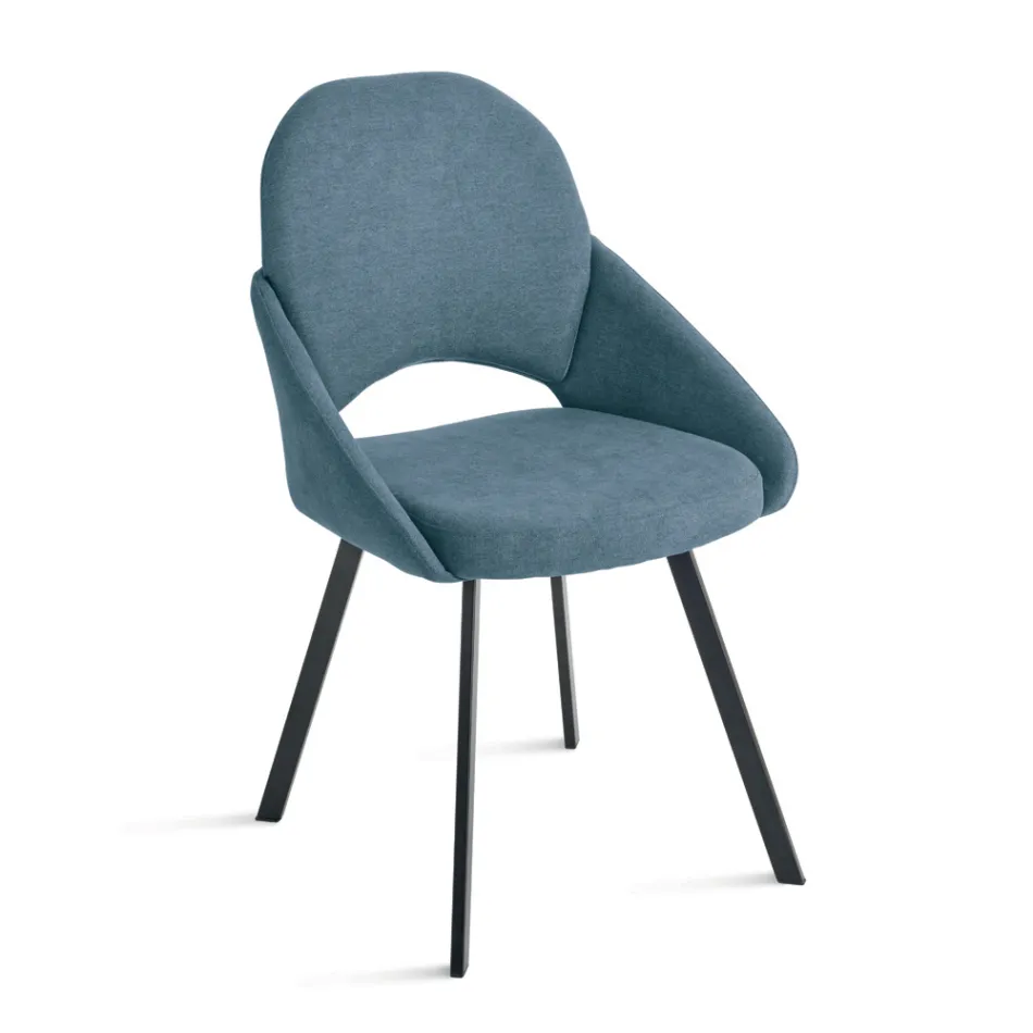 Juego de 2 sillas tapizadas en tela colorida y estructura metálica - Damian viadurini