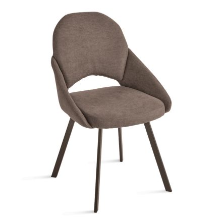 Juego de 2 sillas tapizadas en tela colorida y estructura metálica - Damian viadurini