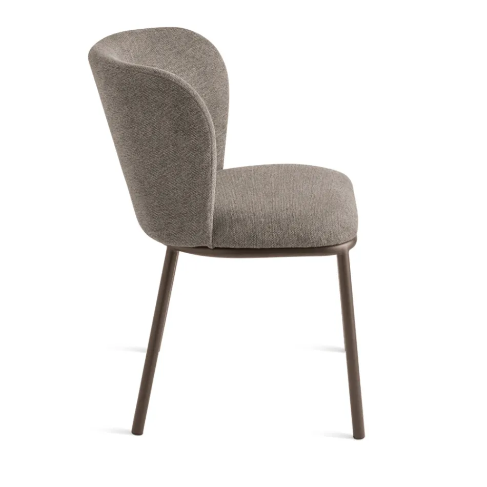 Juego de 2 sillas tapizadas en tela con estructura de metal pintado - Leandra viadurini