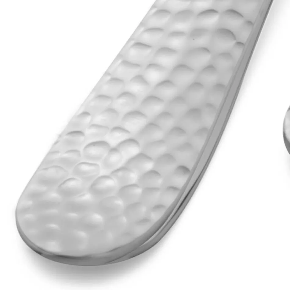 Juego de 24 cubiertos de acero inoxidable pulido Made in Italy - Historia viadurini