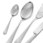 Juego de 24 cubiertos de acero inoxidable pulido Made in Italy - Historia viadurini