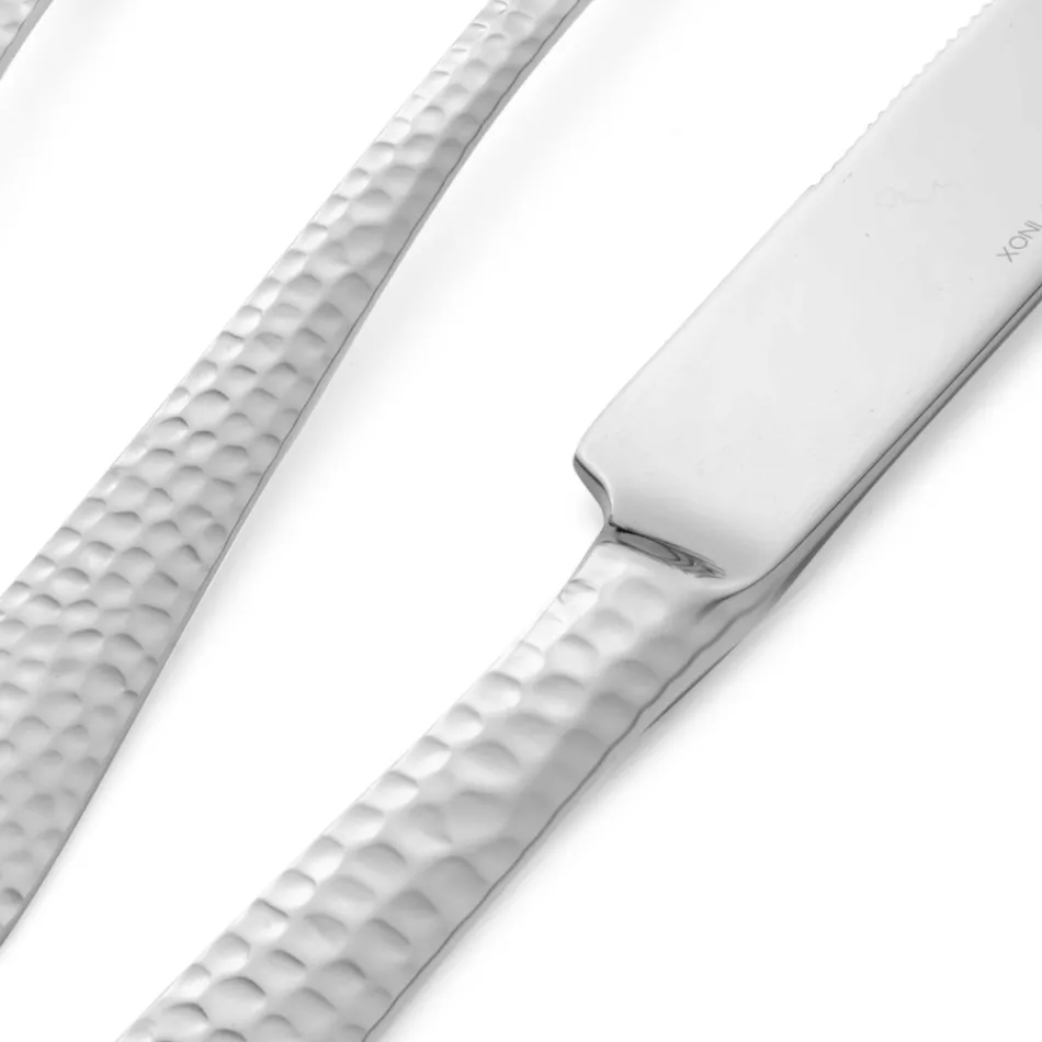 Juego de 24 cubiertos de acero inoxidable pulido Made in Italy - Historia viadurini