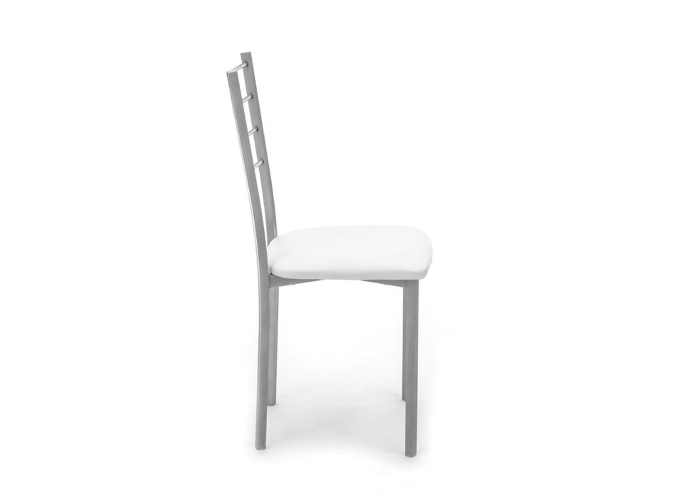 Conjunto de 4 sillas con estructura de metal pintado gris - Galletto viadurini