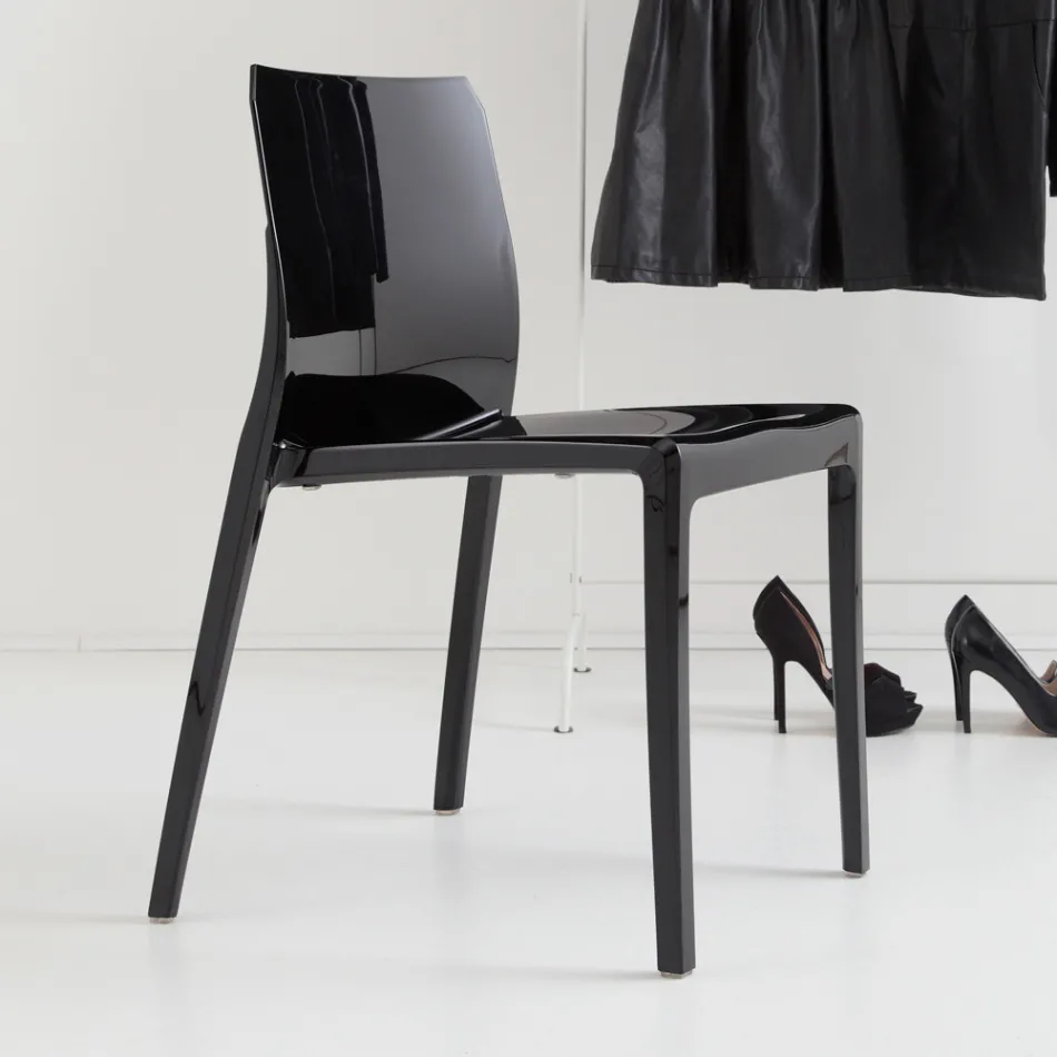 Juego de 4 Sillas de Exterior e Interior en Polipropileno de Diferentes Colores - Construido viadurini