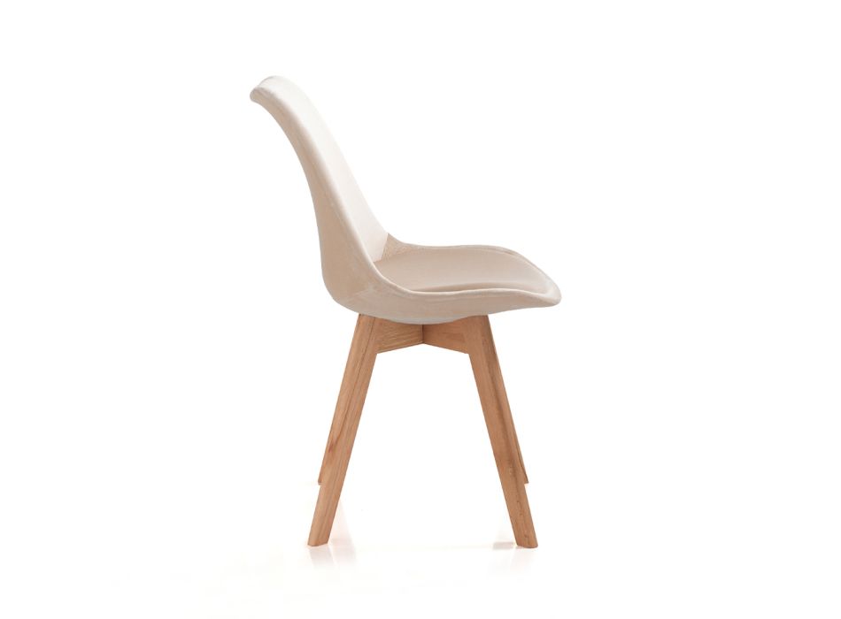 Juego de 4 sillas de salón con patas de madera - Mero viadurini