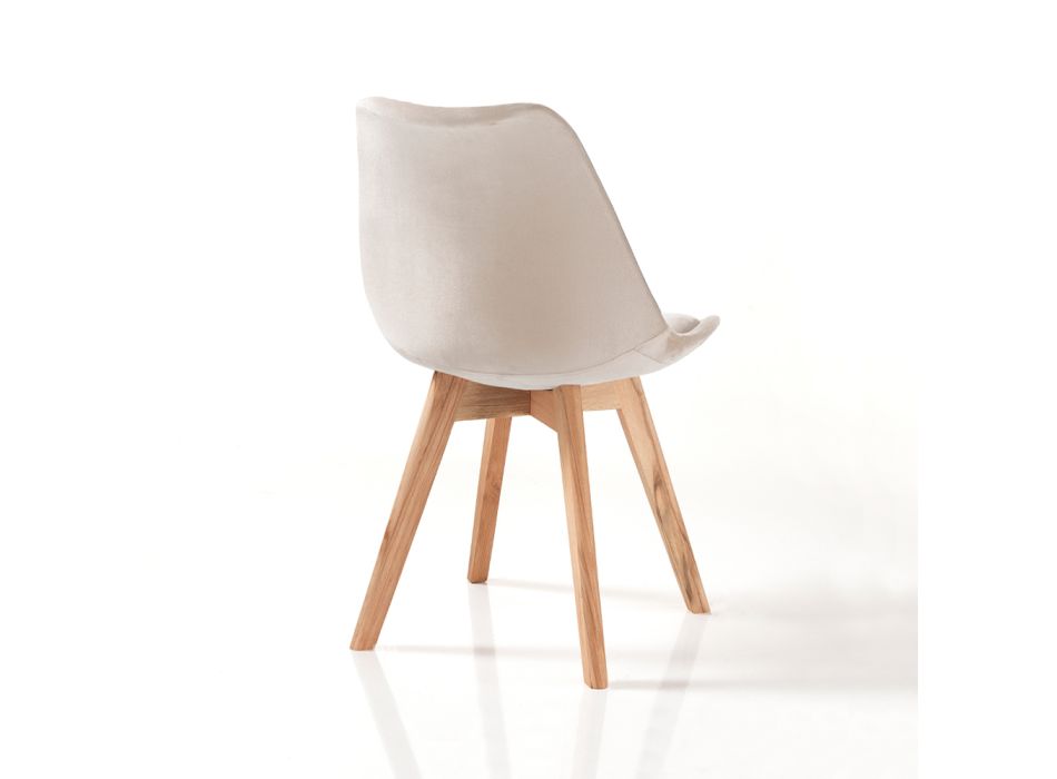 Juego de 4 sillas de salón con patas de madera - Mero viadurini