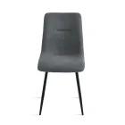 Juego de 4 sillas tapizadas en tela para sala de estar con base de metal - Proyecto viadurini