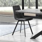 Conjunto de 4 sillas de tela antracita y acero negro - Antracita viadurini