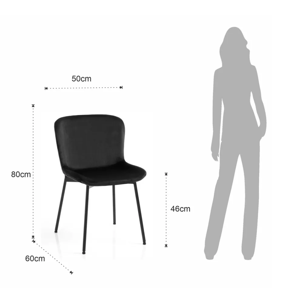 Conjunto de 4 sillas de tela y pies basculantes - Dentice viadurini