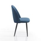 Juego de 4 sillas de tela efecto terciopelo azul - Dálmata viadurini