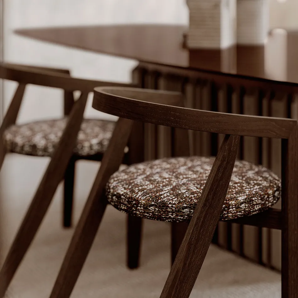 Juego de 4 sillas modernas de madera maciza de alta calidad, fabricadas en Italia - Vela viadurini