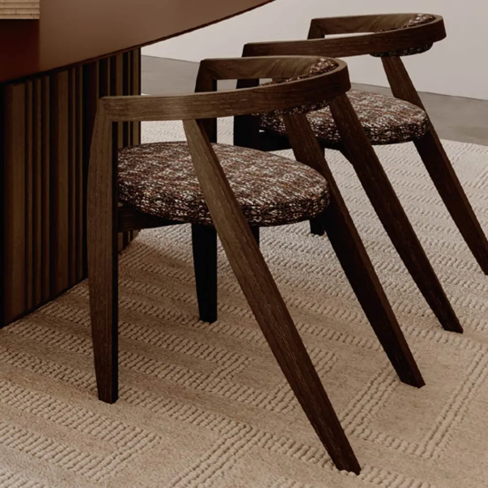 Juego de 4 sillas modernas de madera maciza de alta calidad, fabricadas en Italia - Vela viadurini