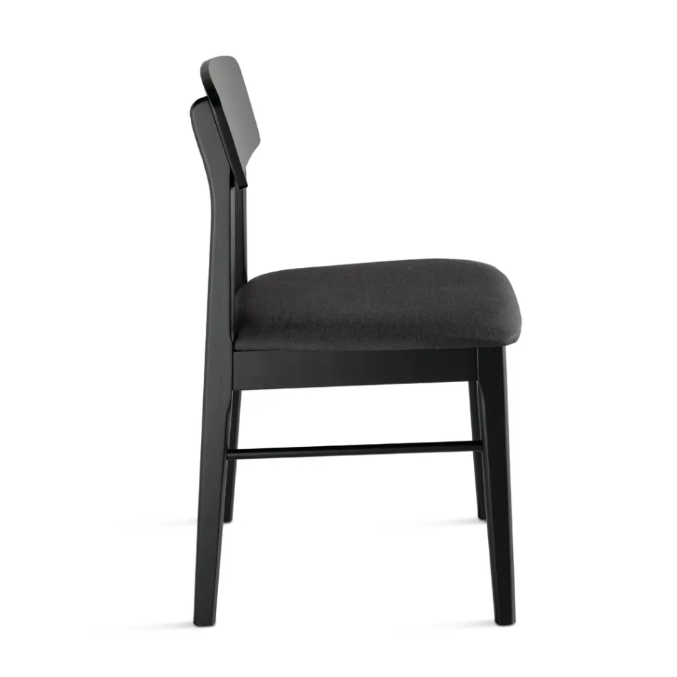 Juego de dos sillas de madera ecológicas con asiento tapizado en tela - Nadir viadurini