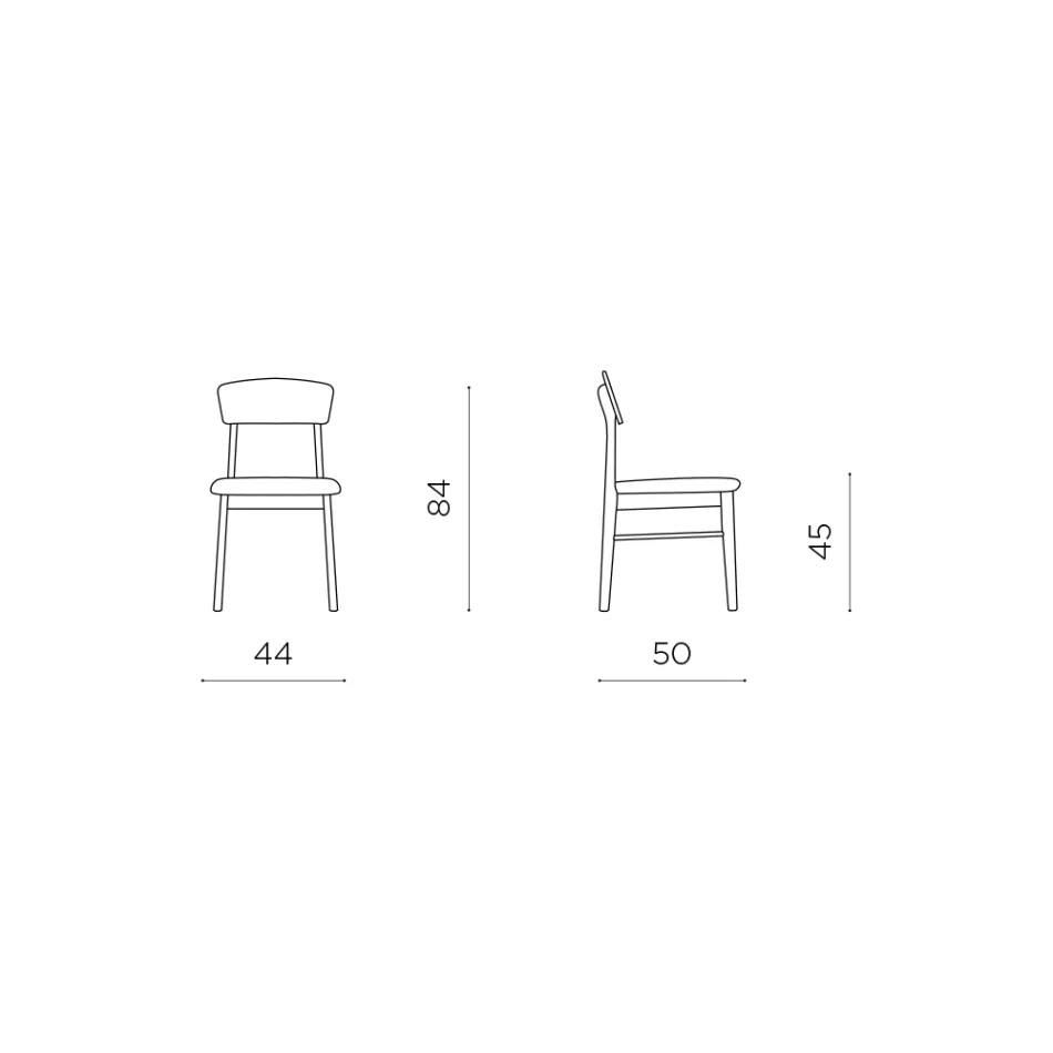 Juego de dos sillas de madera ecológicas con asiento tapizado en tela - Nadir viadurini