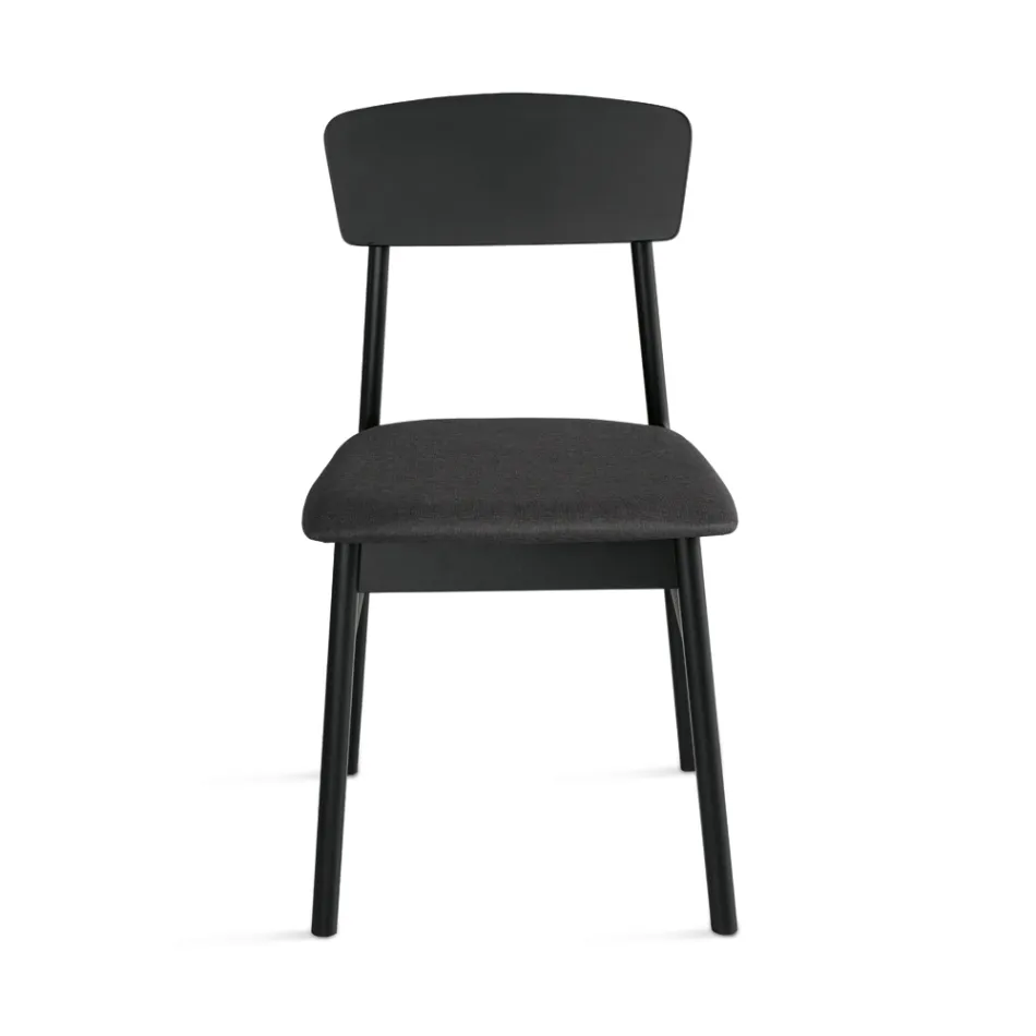 Juego de dos sillas de madera ecológicas con asiento tapizado en tela - Nadir viadurini