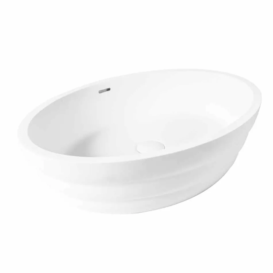 Conjunto de muebles de diseño suspendidos para baño en blockboard de teca Poggio. viadurini