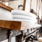 Conjunto de muebles de diseño suspendidos para baño en blockboard de teca Poggio. viadurini