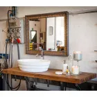 Conjunto de muebles de diseño suspendidos para baño en blockboard de teca Poggio. viadurini