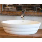 Conjunto de muebles de diseño suspendidos para baño en blockboard de teca Poggio. viadurini