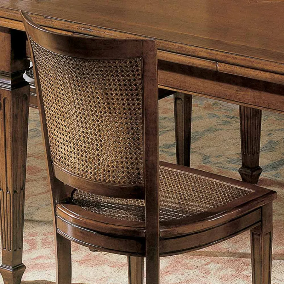 Juego de cuatro sillas clásicas de madera Bassano, fabricadas en Italia - Angelite viadurini