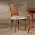 Juego de cuatro sillas Bassano de madera y tela, fabricadas en Italia - Ámbar