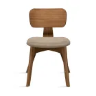 Juego de dos sillas con acabado efecto madera y asiento tapizado en tela - Antea viadurini