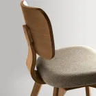 Juego de dos sillas con acabado efecto madera y asiento tapizado en tela - Antea viadurini