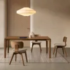 Juego de dos sillas con acabado efecto madera y asiento tapizado en tela - Antea viadurini