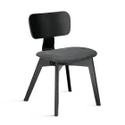 Juego de dos sillas con acabado efecto madera y asiento tapizado en tela - Antea viadurini