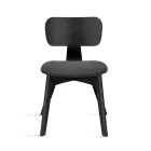 Juego de dos sillas con acabado efecto madera y asiento tapizado en tela - Antea viadurini