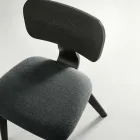 Juego de dos sillas con acabado efecto madera y asiento tapizado en tela - Antea viadurini