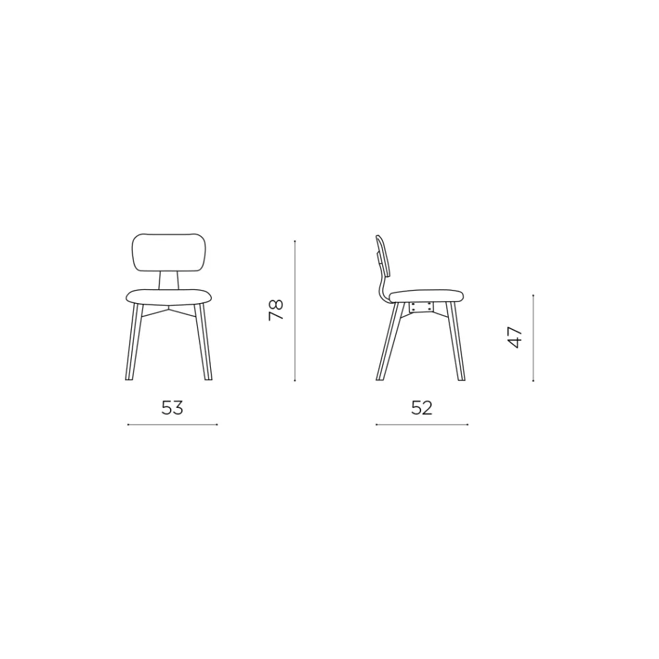 Juego de dos sillas con acabado efecto madera y asiento tapizado en tela - Antea viadurini