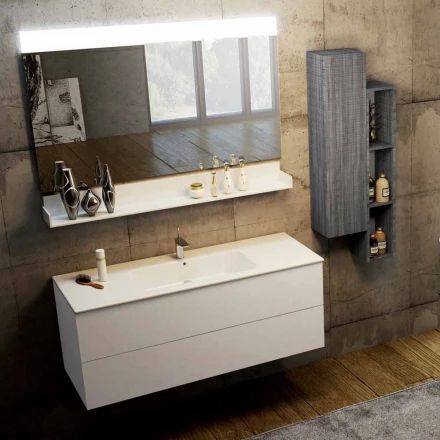 Conjunto de madera y suspensión de muebles de baño moderno Fenix made Italy Bari viadurini