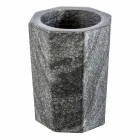 Conjunto de modernos accesorios de baño en mármol gris veteado de Montafia. viadurini