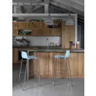 Taburete alto, 2 piezas, en metal y polipropileno Made in Italy - Christabel viadurini