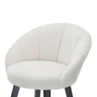 Taburete de bar alto en madera y metal con asiento en poliéster - Enzo viadurini