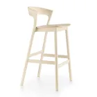 Taburete alto de cocina con estructura de madera de fresno Made in Italy - Oslo viadurini