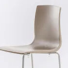 Taburete alto apilable de polipropileno con base de metal, 2 piezas - Kiara viadurini