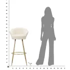 Taburete alto en hierro dorado con asiento tapizado en terciopelo - Annina viadurini