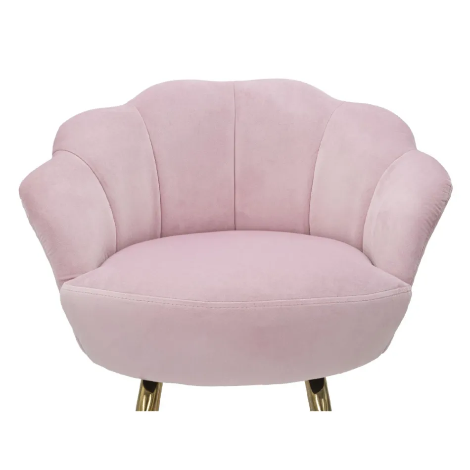 Taburete alto en hierro dorado con asiento tapizado en terciopelo - Annina viadurini