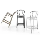 Taburete alto de polipropileno con reposapiés, 4 piezas - Gaya viadurini