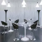 Taburete alto de terciopelo y acero con elevador regulable Made in Italy - Bilbao viadurini