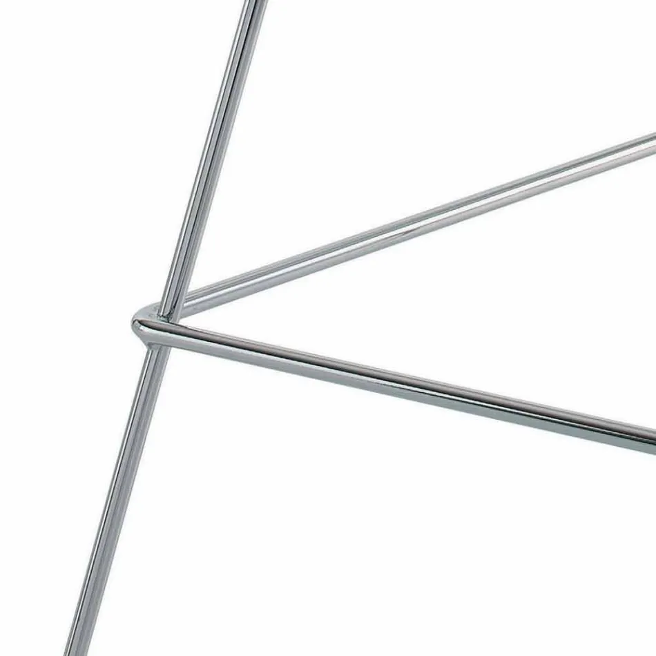 Taburete de bar alto de cuero con estructura de acero Made in Italy - Beniamino viadurini