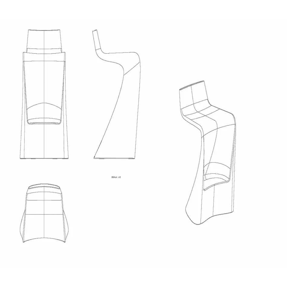 Taburete de bar de diseño moderno Wing Vondom en polietileno viadurini